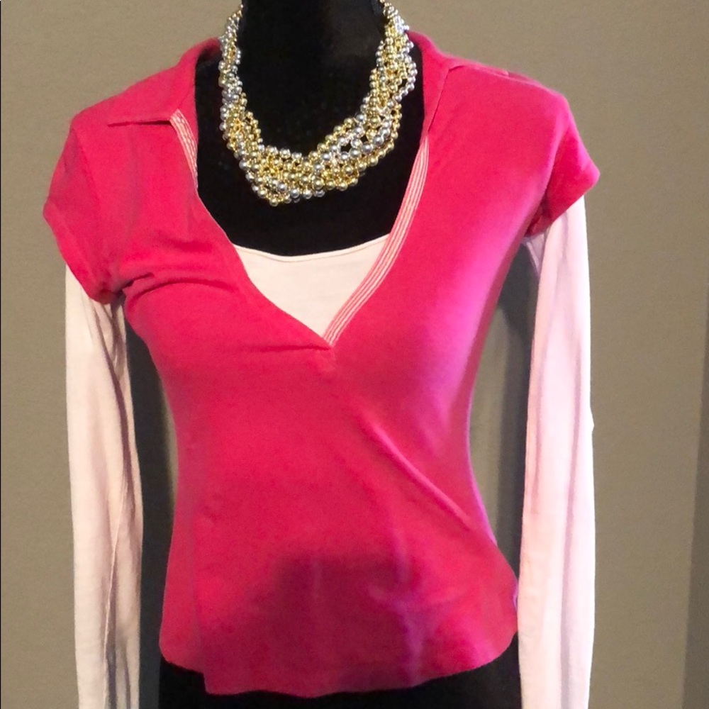 Pink and white shirt